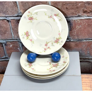 Set of 4‎ Vtg 1930s Theodore Haviland Touraine Saucers Plates Shabby Chic Floral